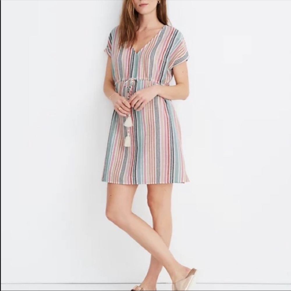 Madewell Rainbow Stripe Cover-Up Dress